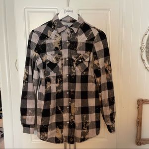 Acid Wash Distressed Flannel